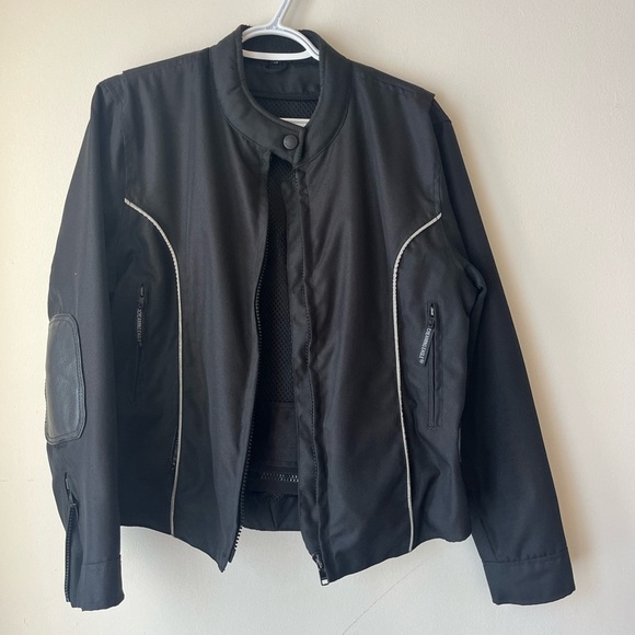 Screaming Eagle Black Motorcycle Jacket Med Cordura Waterproof Reflective Padded - Picture 9 of 12